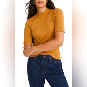 Madewell Drapey-Rib Mockneck Top XL